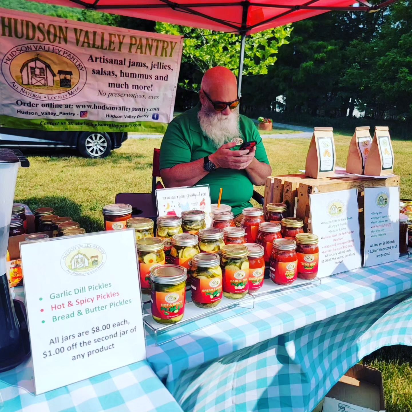 A vendor crafts samples in real-time at the booth