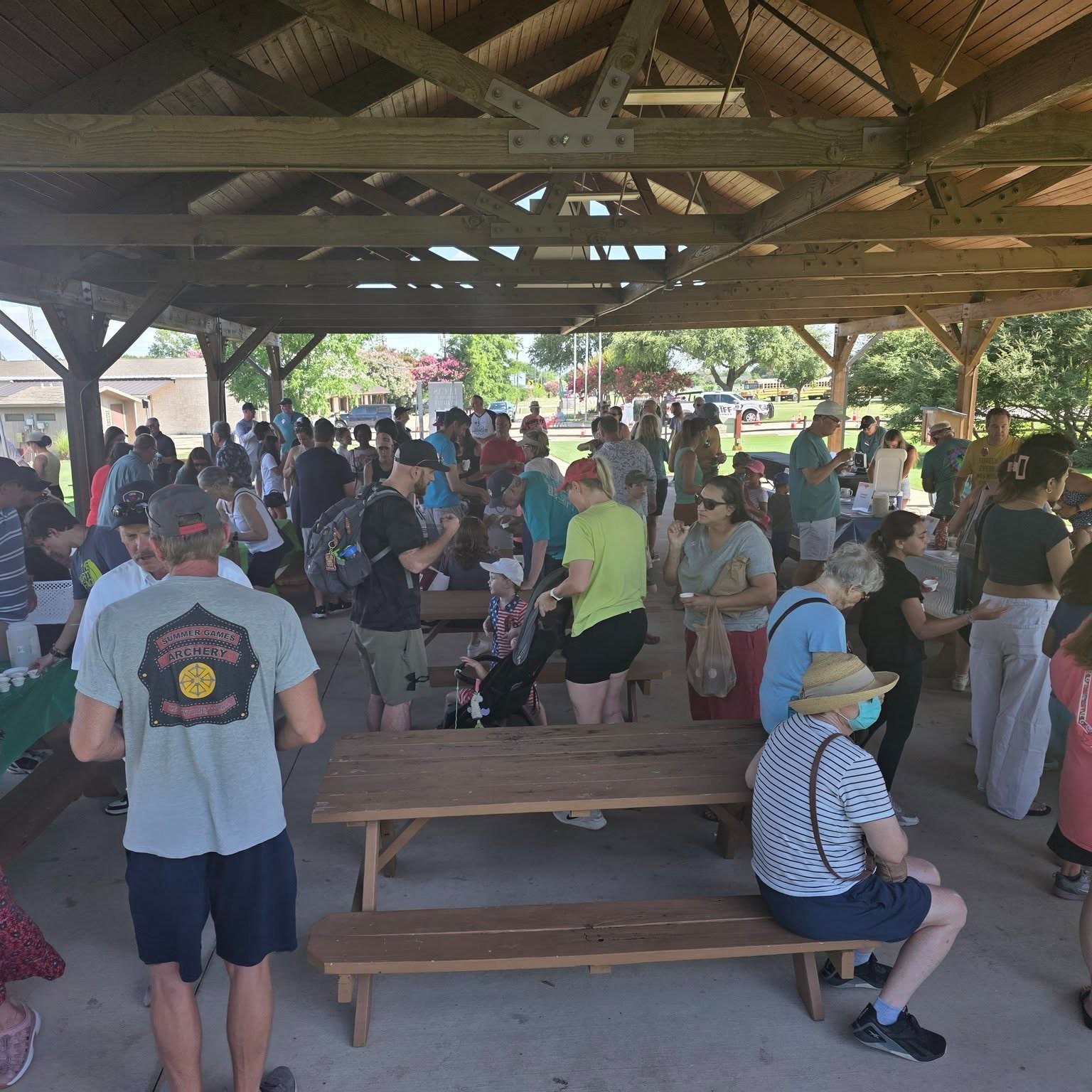 Crowds gathering and browsing for fresh finds