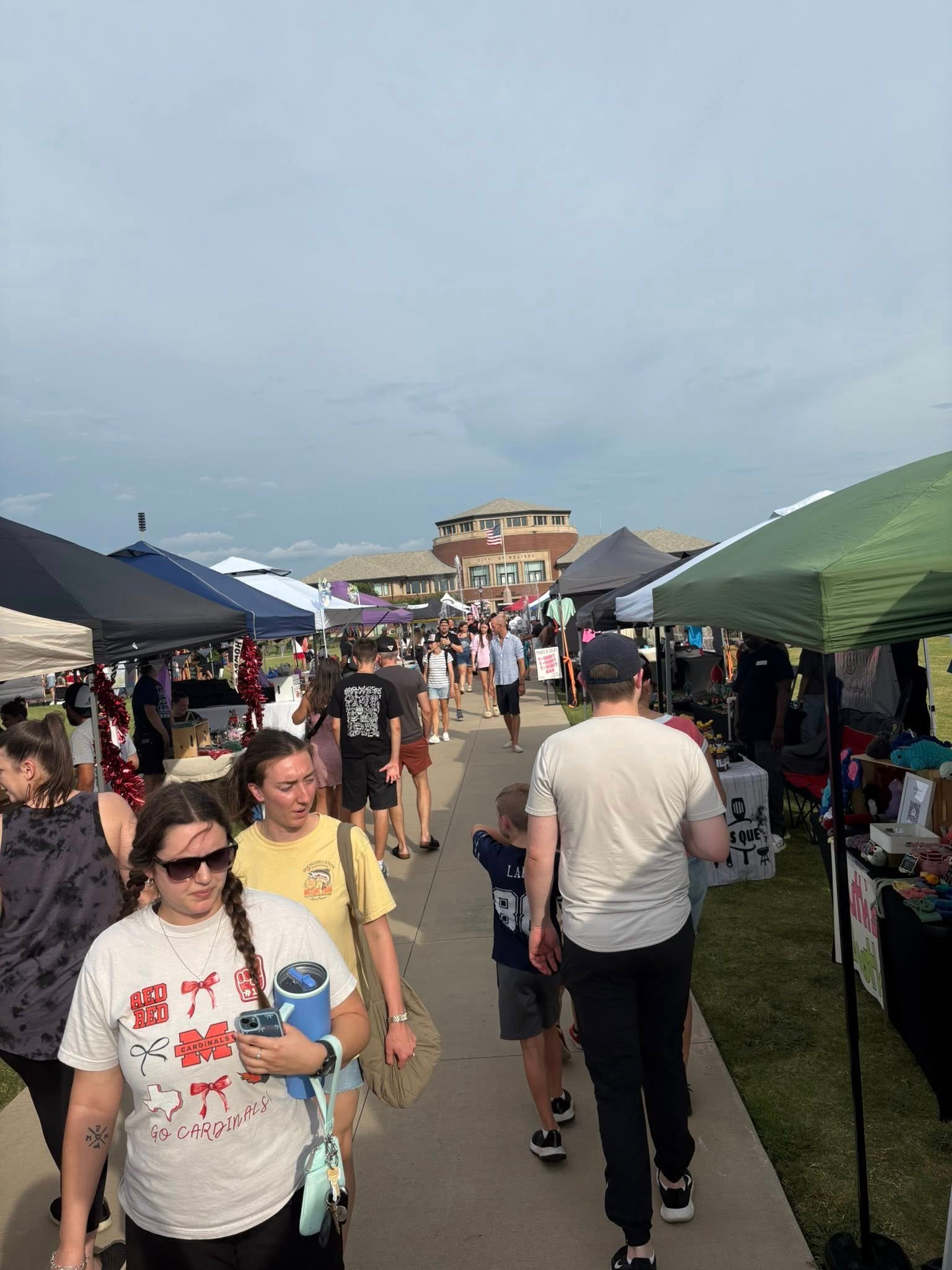 Crowds enjoying a Saturday at Melissa Farmers Market