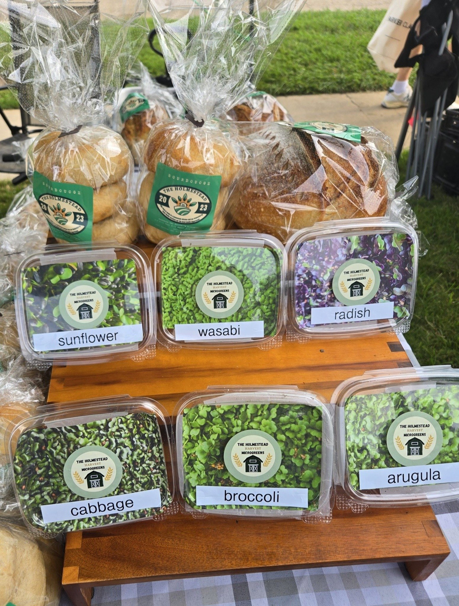 The Holmestead Sourdough and Microgreens Display at Market